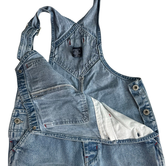 Vintage 90s GAP Girls Denim Overalls Size M Wide Leg Adjustable Straps - Picture 4 of 10